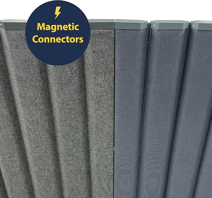 Versare VersiPanel Acoustical Partition Wall - Sound Panel Classroom Office Room Divider, Flexible Arrangement, Easy Roll-up Storage (Grey, 8' Wide x 48" Tall)