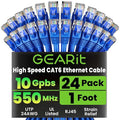 GEARit Cat 6 Patch Cables 1 ft Blue, Cat 6 High Speed 24AWG 10Gbps RJ45 by GEARit