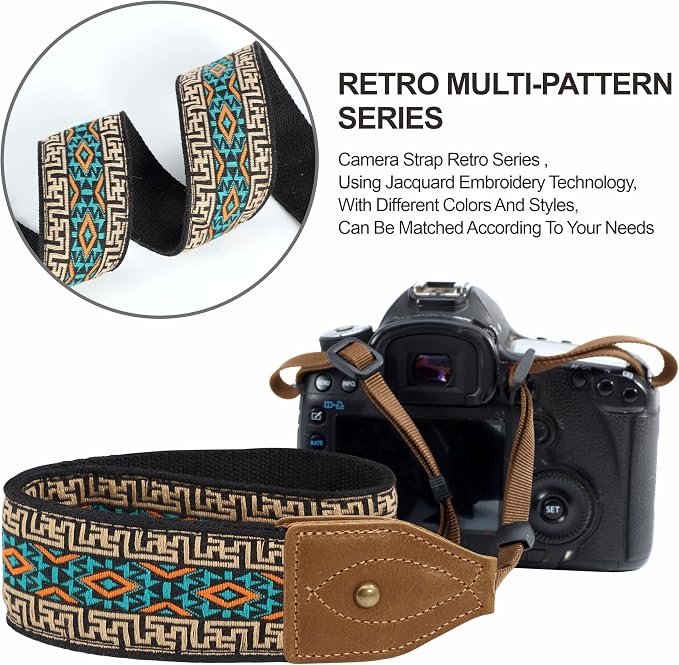 Padwa Lifestyle 2" Wide Classic Crazy Horse Art Cowhide Head Cotton Camera - Image 5