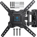 PERLESMITH Full Motion TV Wall Mount for Most 26-60 inch Flat Curved OLED 4K TVs up to 77lbs, Wall Mount TV Bracket with Swivel & Extension Arm, Tilt, Leveling, Max VESA 400x400mm, PSMFK12