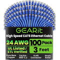 GEARit Cat 6 Ethernet Patch Cable 3 ft Blue by GEARit