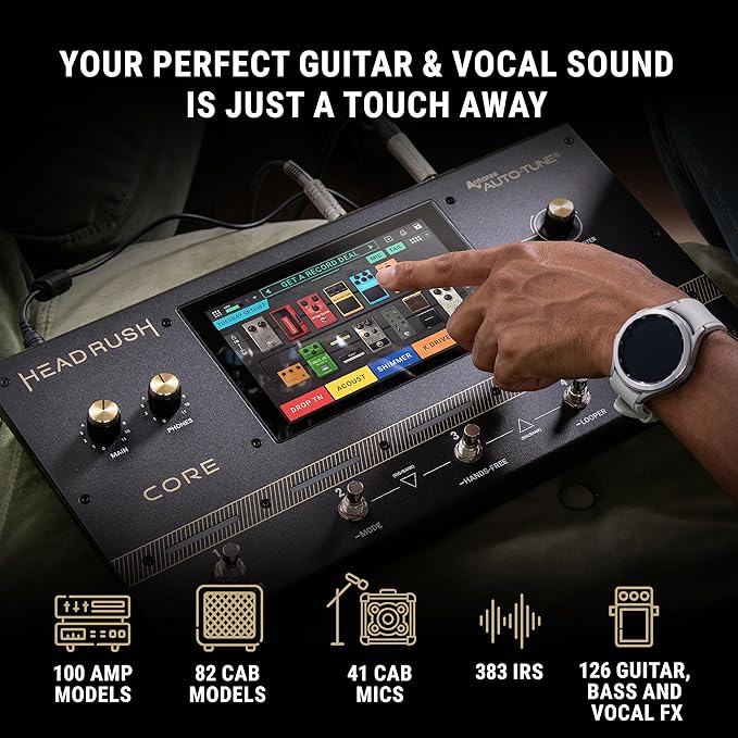 HeadRush Core - Guitar and Vocal Multi Core Effects Amp Modeling Processor with Cloning, Looper, Antares Auto-Tune, Wi-Fi, Touchscreen, and Bluetooth