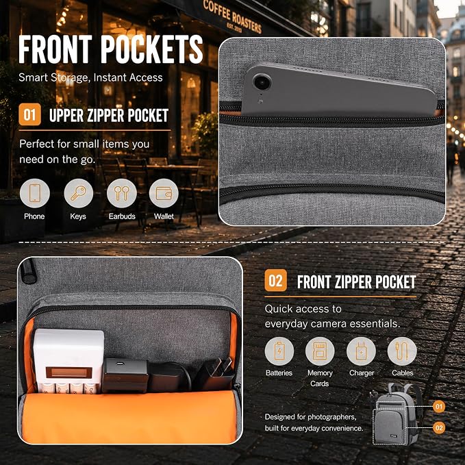 Camera Backpack for Photographers, DSLR Camera Bag - Image 8
