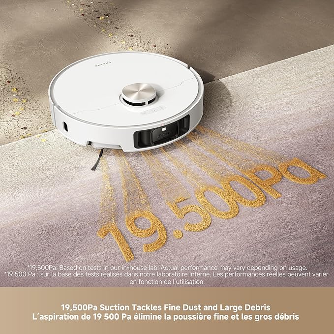 DREAME L50 Ultra Robot Vacuum and Mop White, 19,500Pa Suction, with Auto-Empty and Mop Self-Cleaning, Precise Obstacle Avoidance, HyperStream Detangling DuoBrush