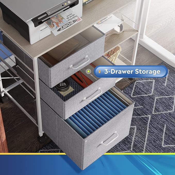 DEVAISE 3 Drawer Mobile File Cabinet, Rolling Printer Stand - Image 4
