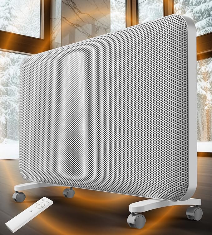 Landeagle Convection Infrared Space Heaters for Large Room, 1500W Electric Heater with Thermostat, 24H Timer,360° Whole-Room Heating, Heaters with Tip-over & Overheat Protection for Indoor Use(32IN)