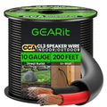GEARit Outdoor Speaker Wire CL3 Rated, 10 Gauge Speaker Wire, Speaker Cable 200 ft for Outdoor Speakers, Patio, Garden, Backyard Audio, Direct Burial in Ground/in Wall, CCA (Black, 2-Conductors)
