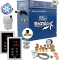 SteamSpa 6kW Steam Sauna Generator Executive Bundle 240V Steam Generator with Touch Pad, Steamheads, Pressure Relief Valve, Built-in Auto Drain, LED Light, Filter and Quick Install Kit EXT600CH-A