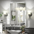 22x30 Inch Silver Bathroom Mirror, Silver Metal Frame Mirror, Rounded Rectangle Bathroom Vanity Mirror, Shatterproof, Anti-Rust (Horizontal/Vertical)