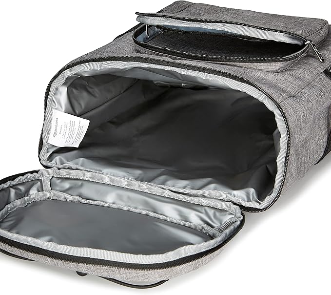 Amazon Basics Reusable Insulated Soft Cooler Backpack, 30 Can Capacity, Gray