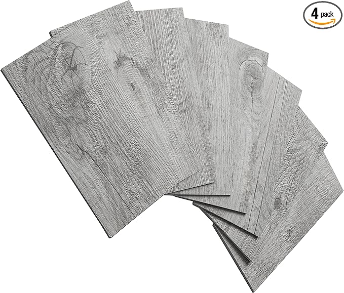 AULIGET Peel and Stick Backsplash PVC Tile, 3" x 6" Dover Gray Stick on Tiles for Backsplash Kitchen and Bathroom, 4 Pieces