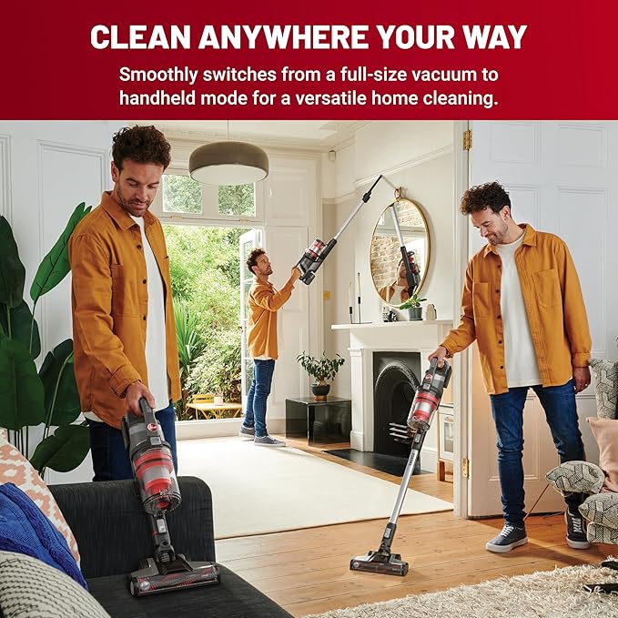 Hoover ONEPWR WindTunnel Emerge Pet+ Cordless Stick Vacuum Cleaner, Lightweight Stick Vac, Powerful and Quiet Cleaning, Self Standing, No Wall Mount Required, Cordless Vacuum Cleaners for Home Use