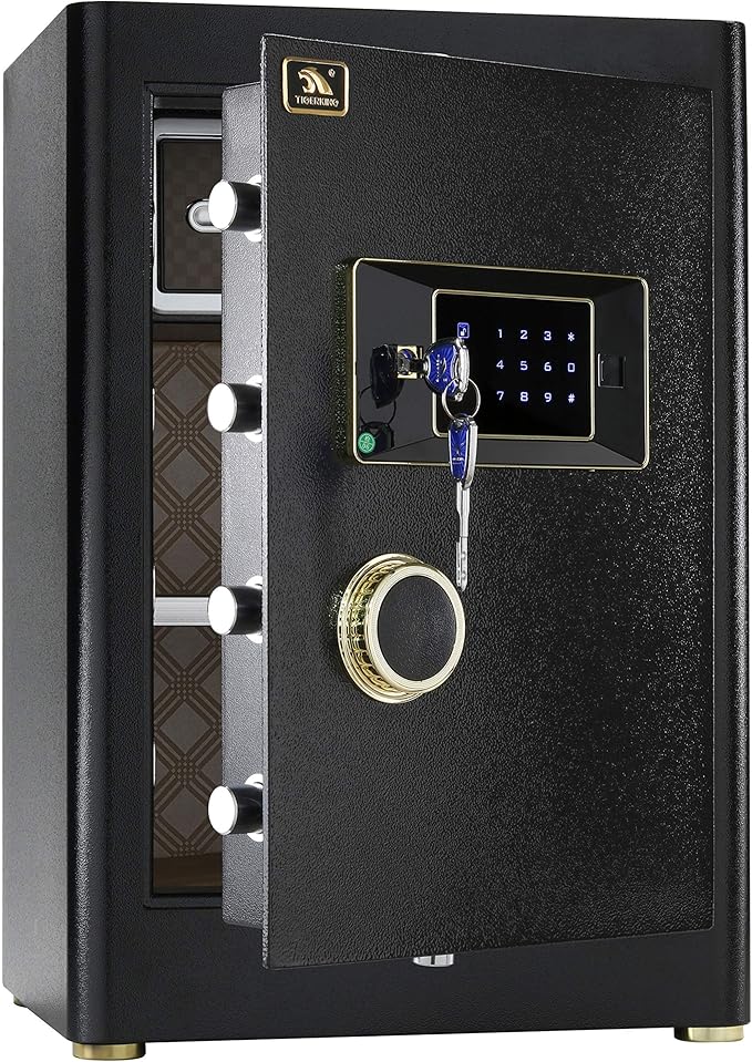 TIGERKING 𝐇𝐞𝐚𝐯𝐲 𝐃𝐮𝐭𝐲 Large Safe Box, 2.05 Cubic Feet Home Safe with Touch Screen Keypad & Built-in Lock Box, Digital Safes for Home Office