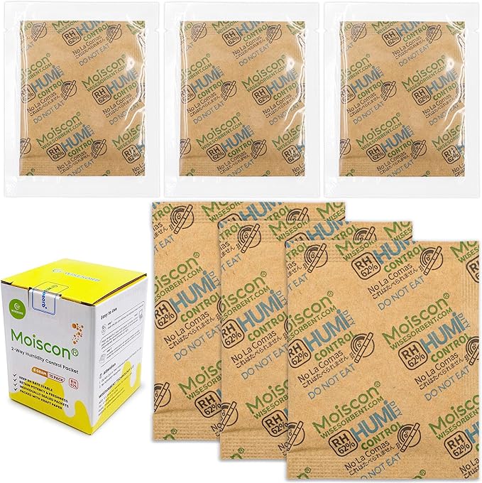 Wisesorb 960 Pack 62% Size 8 Two-Way Humidity Control Packs, 8 Gram for Storing 1 oz, Moisture Control Packets Individually Wrapped