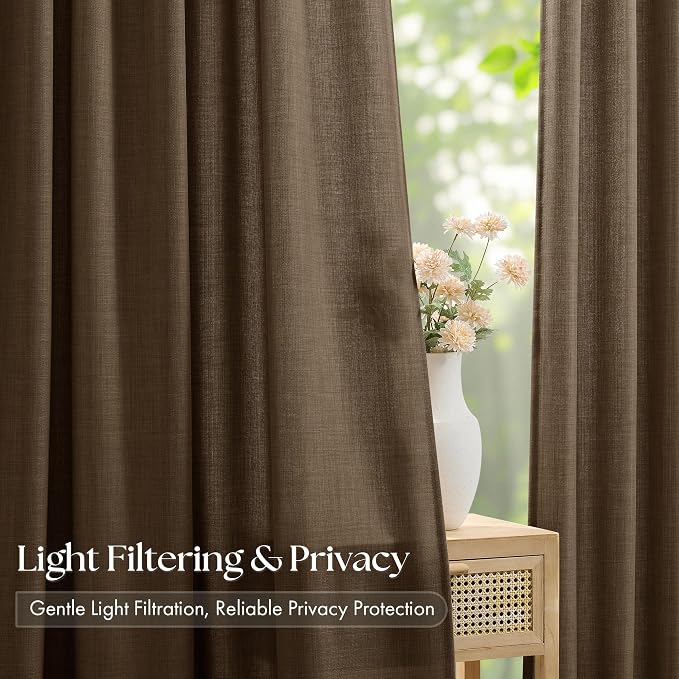 Extra Long 112 Inch Pinch Pleated Living Room Curtains 4 Panels Set, Chocolate - Image 4