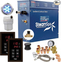 SteamSpa 9kW Steam Sauna Generator Executive Bundle 240V Steam Generator with Touch Pad, Steamheads, Pressure Relief Valve, Built-in Auto Drain, LED Light, Filter and Quick Install Kit EXT900OB-A