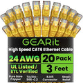 GEARit Cat 6 Ethernet Patch Cable 3 ft Yellow Cat6 Patch Cables 3ft by GEARit