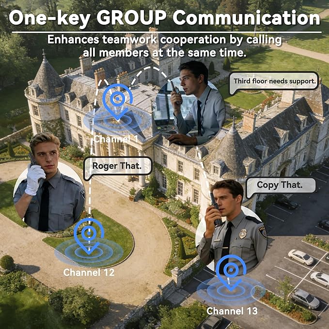 SAMCOM FWCN30A Group Walkie Talkies Long Range, Rechargeable 1250mAh Battery 22 FRS Channel Two Way Radios with Earpieces for Adults, Handheld Walky Talky with 2 in 1 USB Cable,4 Packs