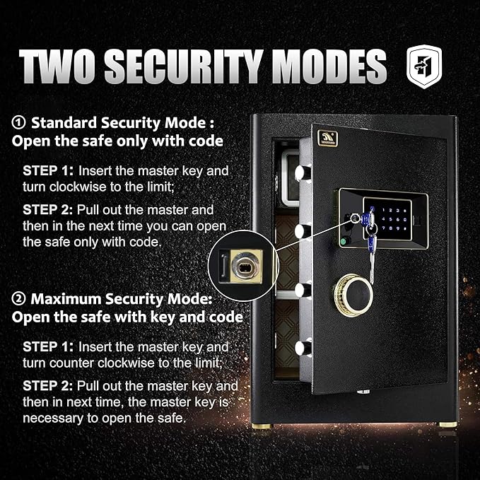 TIGERKING 𝐇𝐞𝐚𝐯𝐲 𝐃𝐮𝐭𝐲 Large Safe Box, 2.05 Cubic Feet Home Safe with Touch Screen Keypad & Built-in Lock Box, Digital Safes for Home Office