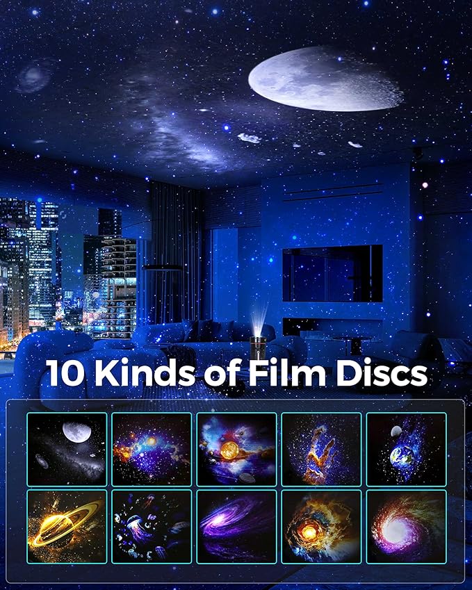 Galaxy Projector for Bedroom, Home Planetarium Astral Light Projector with Solar System & Constellation, Space Ceiling Starry Sky Night Light Projector with White Noise for Kids Adult Christmas Gift
