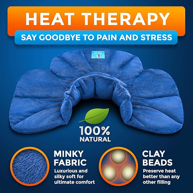 PhysioNatural Microwavable Heating Pad – for Instant Relief and Relaxation in Cases of Muscle Pain, Tension and Stress, Aches, Spasms, Stiffness, Migraines, and Headaches - Unscented