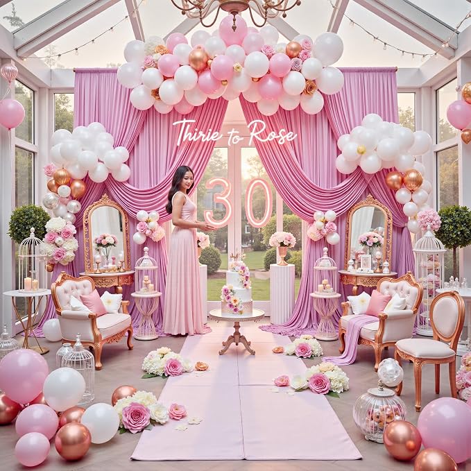 12ft x 10ft Pink Backdrop Curtains - Image 5