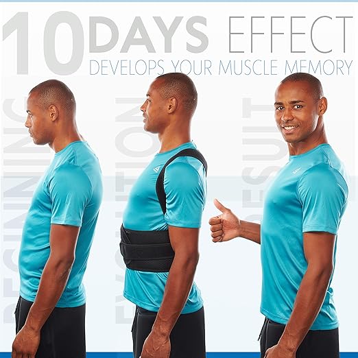 Posture Corrector for Men and Women - Back Brace for Upper and Lower Body Support - Adjustable Straightener with Pain Relief and Muscle Memory (Large)