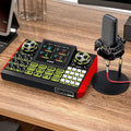 Podcast Microphone Bundle with Live Sound Card Audio Mixer, Podcast Equipment Bundle with 3.5mm Condenser Microphone for Pc/Phone Live Streaming Singing Gaming, Sound Board with Voice Changer, Denoise