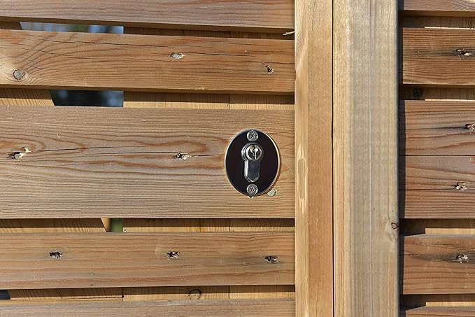 GateMate Long Throw Gate Lock, Euro Profile Keyed Both Sides Gate Lock for Sheds, Gates & Garage Doors, 316 Stainless Steel, for Wooden Gates & Doors Up to 2” Thick (50mm), Black, 5 Keys