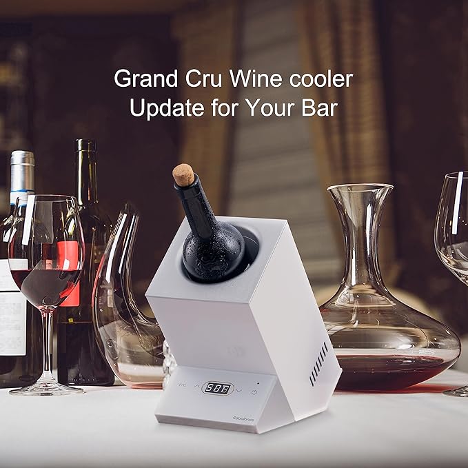 Cobalance Wine Chiller,Electric Wine Cooler Bucket for 750ml Vino or Some Champagne,Single Bottle Chiller for Poolside Party,Gift Set for Vino Lover