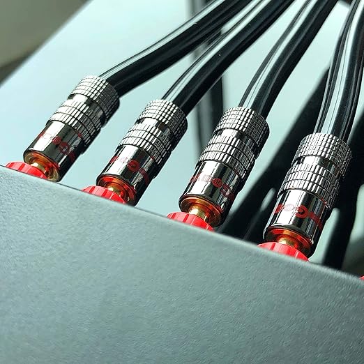 Goaycer Banana Plugs for Speaker Wire - 24K Gold Plated Banana Adapter Connector(6 Pairs/12 pcs)