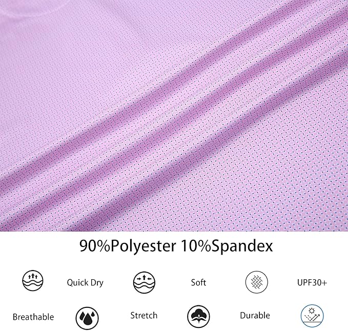 Alex Vando Mens Golf Shirt Moisture Wicking Classic Print Golf Shirts for Men