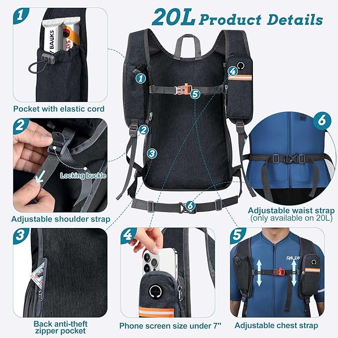 BECOJADDE 20L Small Hiking Backpack - Image 2