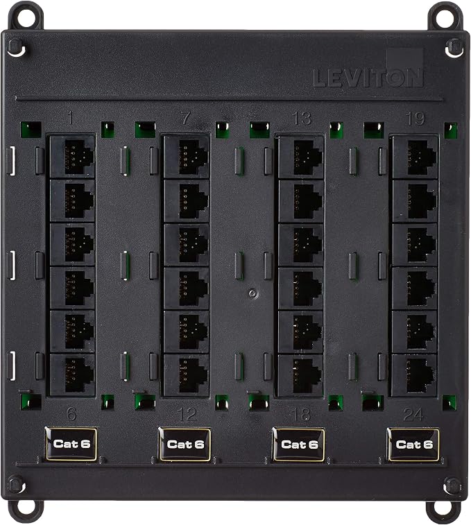 Leviton Twist and Mount Patch Panel, CAT 6 24 Port by Leviton