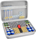 Battery Organizer Case, 150+ Batteries Storage Holder Container with Tester Garage Organization Box for AA AAA 9V C D Lithium 3V LR44 CR2016 CR1632 CR2032 CR2025 (Not Includes Battery Pack)-Gray