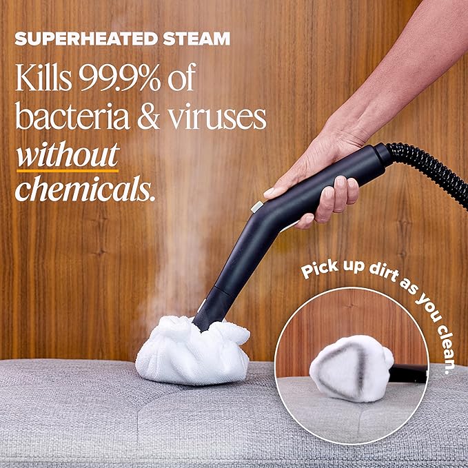 Dupray Neat Steam Cleaner with 27-Piece Accessory Kit – High-Performance Chemical-Free Cleaning for Floors, Cars, Tiles, and More. *Kills 99.9% of Bacteria & Viruses (incl. 11 brass brushes)