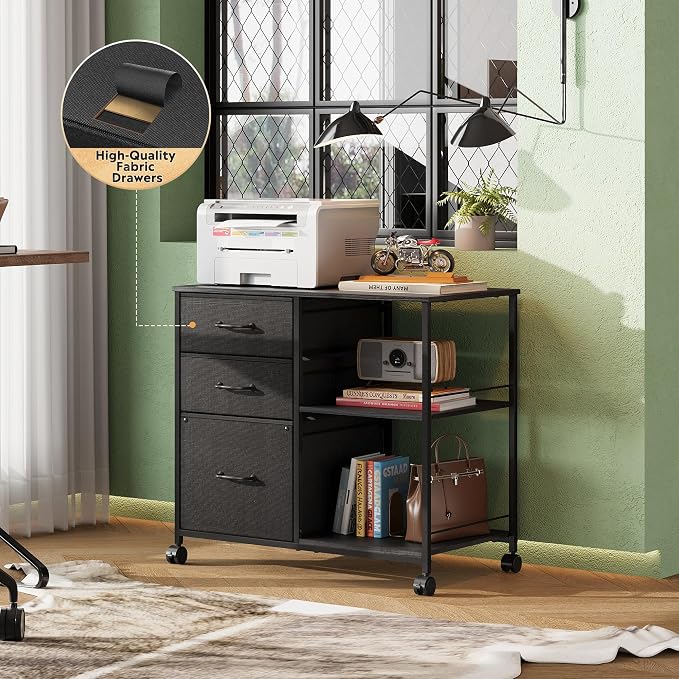 DEVAISE 3 Drawer Mobile File Cabinet, Rolling Printer Stand - Image 3