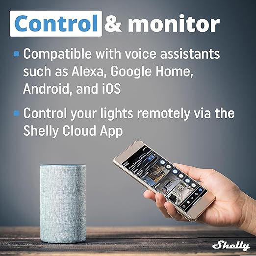 Shelly Plus Wall Dimmer UL | WiFi Smart Wall Dimmer Switch | Home Automation | Bluetooth Gateway | Compatible with Alexa, Home Assistant & Google | No Hub Required | Dimmable Lights (2 Pack)
