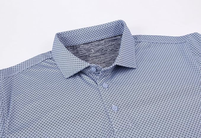 Alex Vando Mens Golf Shirt Moisture Wicking Classic Print Golf Shirts for Men