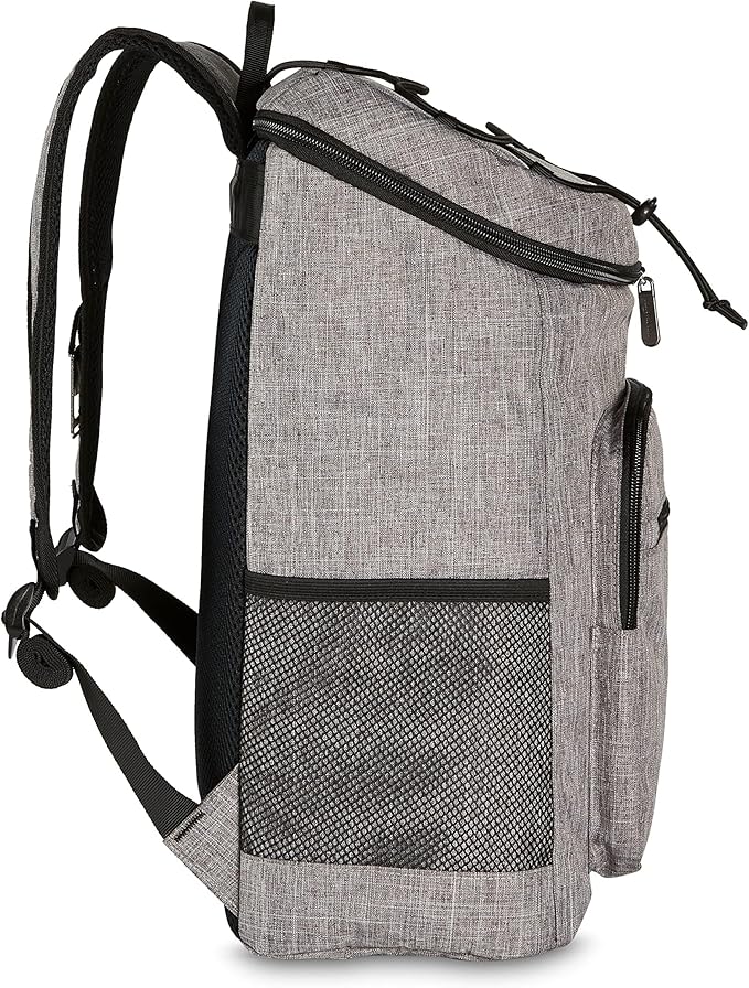 Amazon Basics Reusable Insulated Soft Cooler Backpack, 30 Can Capacity, Gray