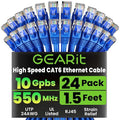 GEARit Cat 6 Ethernet Patch Cable 1.5 ft Blue, High Speed 24AWG 10Gbps RJ45 by GEARit