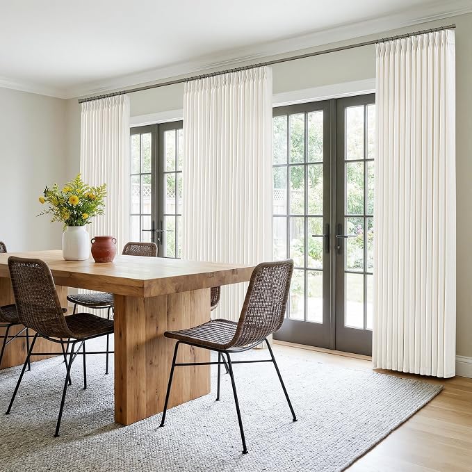 Natural Ivory Pinch Pleated Linen Semi Sheer Curtains 105 Inches Long 4 Panels - Image 8