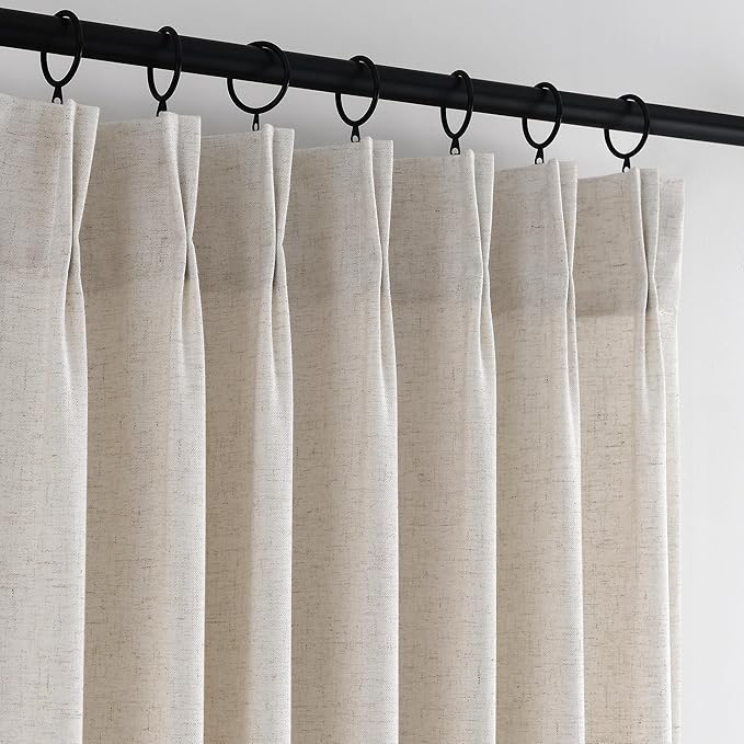 ANRODUO Memory Trained Pinch Pleated Curtains 84 Inches Long, Viral Linen Pinch by ANRODUO