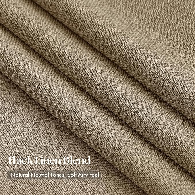 Light Brown Pinch Pleated Bedroom Curtains 102 Inches Long 4 Panels Set - Image 2