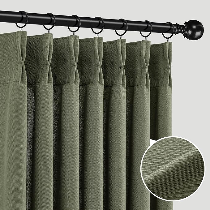 Memory Trained Pinch Pleated Curtains 108 Inches Long, Linen Pinch Pleat Sheer - Image 9