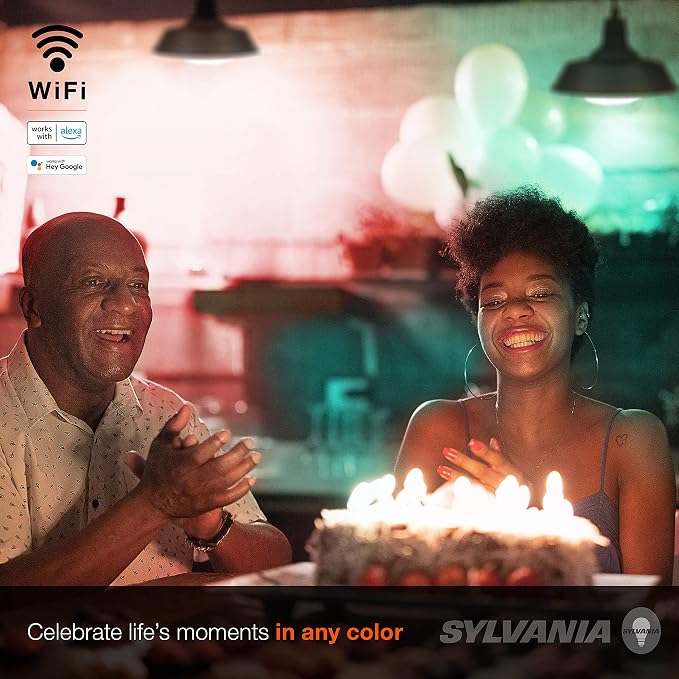 Sylvania WiFi LED Smart Light Bulb, 65W Equivalent Full Color and Tunable White - Image 4