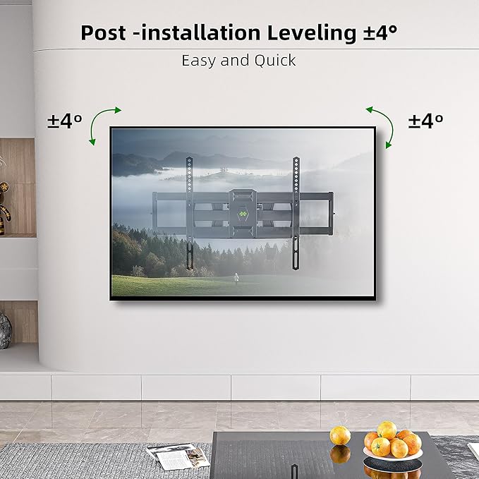 Full Motion TV Wall Mount for Most 37"-84" Flat Screen TV, Swivel or Tilt TV Wall Bracket with Dual Articulating Arms, for 12"-16" Wood Studs, Max VESA 600x400mm, Load 120 lbs by USX MOUNT
